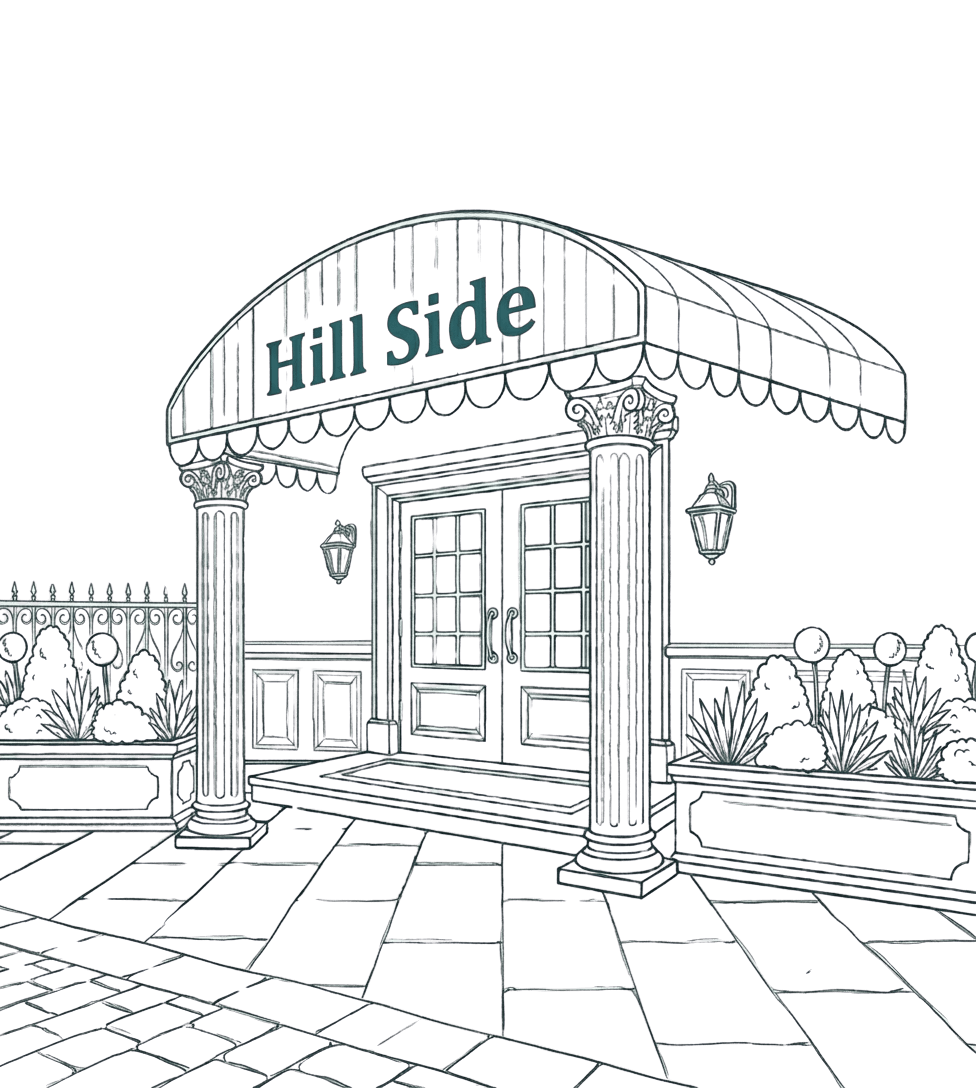 Hill Side Hotel Illustration